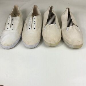 Vintage Canvas White Comfort View & City Sneaks 2 Shoe Pair Bundle